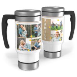 Thumbnail for Stainless Steel Photo Travel Mug, 14oz with Gold Confetti With Canvas design 1
