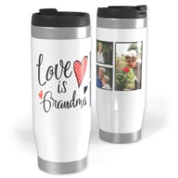 Thumbnail for Premium Tumbler Photo Travel Mug, 14oz with Grandma Hearts design 1
