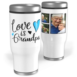 Stainless Steel Tumbler, 14oz with Grandpa Hearts design