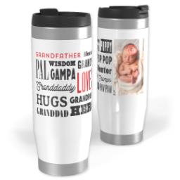 Thumbnail for 14oz Personalized Travel Tumbler with Grandpa Word Collage design 1