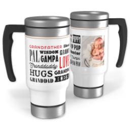 Thumbnail for 14oz Stainless Steel Travel Photo Mug with Grandpa Word Collage design 1