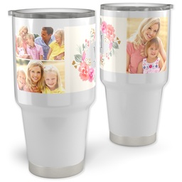 30oz Personalized Travel Tumber with Hand-Painted Florals design