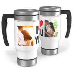Thumbnail for 14oz Stainless Steel Travel Photo Mug with I Heart You Photo Collage design 1