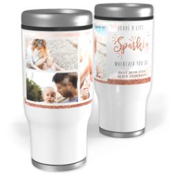 Thumbnail for Stainless Steel Tumbler, 14oz with Leave a Little Sparkel design 1