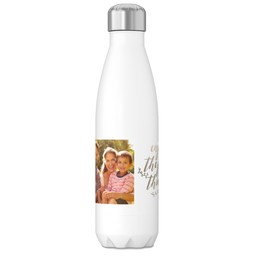 17oz Slim Water Bottle with Little Things Pewter design