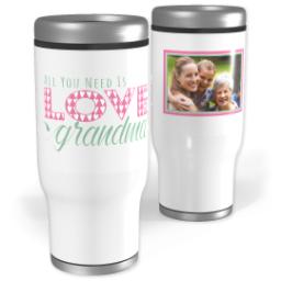 Thumbnail for Stainless Steel Tumbler, 14oz with Love and Grandma design 1