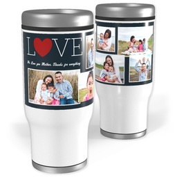 Stainless Steel Tumbler, 14oz with Love Collage design