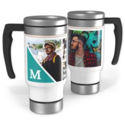 Thumbnail for Stainless Steel Photo Travel Mug, 14oz with Modern Triangle design 1