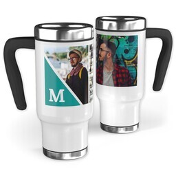 14oz Stainless Steel Travel Photo Mug with Modern Triangle design