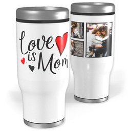 Stainless Steel Tumbler, 14oz with Mom Hearts design