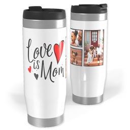 14oz Personalized Travel Tumbler with Mom Hearts design