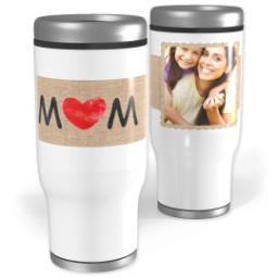 Thumbnail for Stainless Steel Tumbler, 14oz with Mom Ribbon design 1