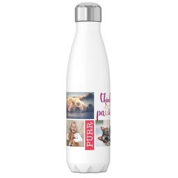 17oz Slim Water Bottle with Positive Feline design