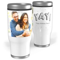 Thumbnail for Stainless Steel Tumbler, 14oz with Silver Celebration design 1