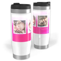 Thumbnail for 14oz Personalized Travel Tumbler with Watercolor Pink design 1