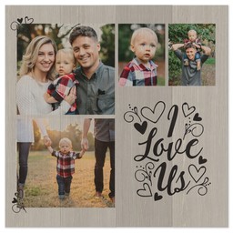 8x8 Rustic Wood Print with All About Us design