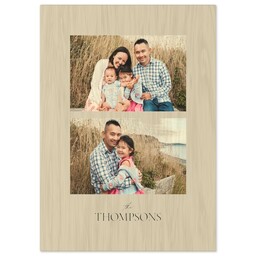 5x7 Wood Print - Natural Finish with Classic Family Name design