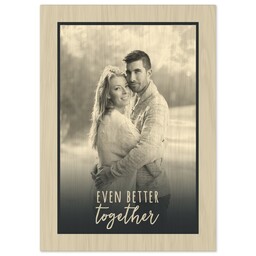 5x7 Wood Print - Natural Finish with Even Better Together design