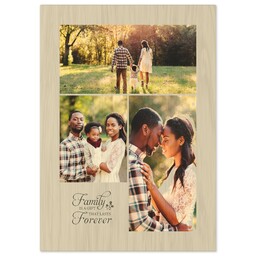 5x7 Wood Print - Natural Finish with Family Forever design