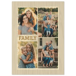 5x7 Wood Print - Natural Finish with Family Rustic design