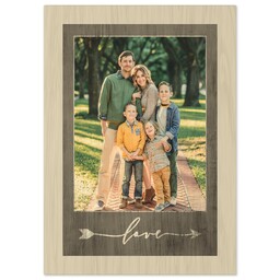 5x7 Wood Print - Natural Finish with Love Arrow design