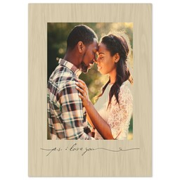 5x7 Wood Print - Natural Finish with PS I Love You design