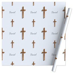 Wrapping Paper - 24x72in sheet with Blue Crosses design