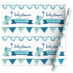 Wrapping Paper - 24x72in sheet with Blue Elephant design