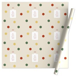 Wrapping Paper - 24x72in sheet with Festive Polka Dots Tan design