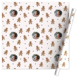 Wrapping Paper - 24x72in sheet with Gingerbread Men Frame design