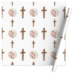 Wrapping Paper - 24x72in sheet with Gold Crosses design