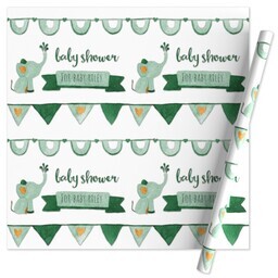 Wrapping Paper - 24x72in sheet with Green Elephant design