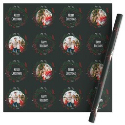 Wrapping Paper - 24x72in sheet with Holiday Wreaths design