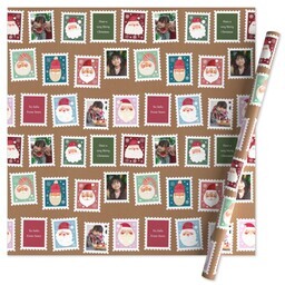 Wrapping Paper - 24x72in sheet with Santa Stamps design