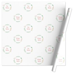 Wrapping Paper - 24x72in sheet with Simple Wreaths design